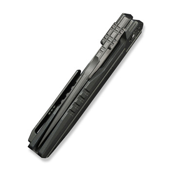 WE Reveille Folding Knife Olive Gray Titanium Handle M390 Drop Point Plain Edge Gray Stonewash/Satin Flat Finish Limited WE23057-2