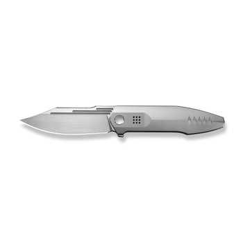 WE Flight Line Folding Knife Polished Beadblast Titanium Handle M390 Plain Edge Hand Rubbed Satin Finish Limited WE23089-3
