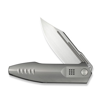 WE Flight Line Folding Knife Polished Beadblast Titanium Handle M390 Plain Edge Hand Rubbed Satin Finish Limited WE23089-3