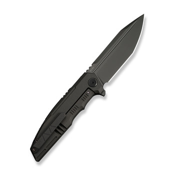 WE Breach Folding Knife Charcoal Gray Titanium Handle M390 Plain Edge Dark Gray Stonewash Finish Limited WE25077-1
