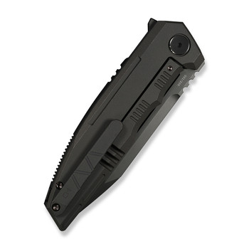 WE Breach Folding Knife Charcoal Gray Titanium Handle M390 Plain Edge Dark Gray Stonewash Finish Limited WE25077-1