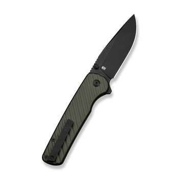 Civivi Iron Tide Folding Knife Forest Green Aluminum Handle 14C28N Plain Edge Black Stonewash Finish C25011-2