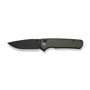 Civivi Iron Tide Folding Knife Forest Green Aluminum Handle 14C28N Plain Edge Black Stonewash Finish C25011-2