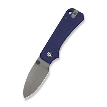 Civivi Baby Banter Folding Knife Blue G10 Handle Nitro-V Plain Edge Gray Stonewash Finish C25066A-1