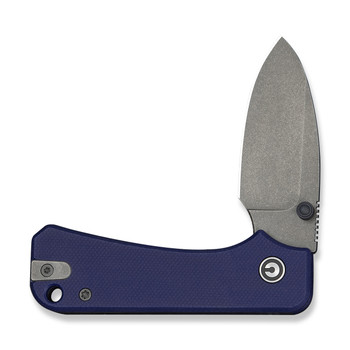 Civivi Baby Banter Folding Knife Blue G10 Handle Nitro-V Plain Edge Gray Stonewash Finish C25066A-1