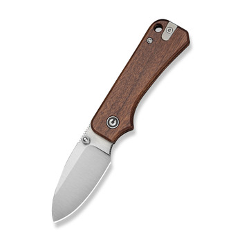 Civivi Baby Banter Folding Knife Guibourtia Wood Handle Nitro-V Plain Edge Satin Finish C25066A-2