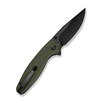 Sencut Vyrce Folding Knife OD Green G10 Handle D2 Clip Point Plain Edge Black Finish S25104-1