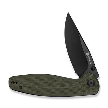 Sencut Vyrce Folding Knife OD Green G10 Handle D2 Clip Point Plain Edge Black Finish S25104-1