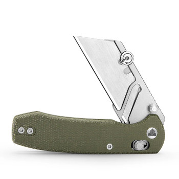 Trivisa Puppy-GM Folding Knife Green Micarta Handle SK5 Plain Edge Stonewash Finish