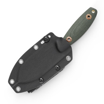 Trivisa Pumpkin-GM Fixed Blade Knife Green Micarta Handle 14C28N Swedge Plain Edge Gold PVD Finish