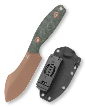 midorikawa バンダナ twoness ミドリカワ Trivisa Pumpkin-GM Fixed Blade Knife Green Micarta Handle 14C28N