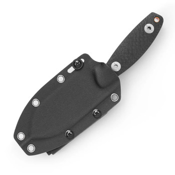 Trivisa Pumpkin-CG Fixed Blade Knife Black Carbon Fiber/G10 Handle 14C28N Plain Edge Sandblast Finish