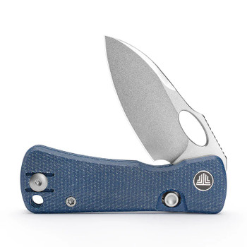 Trivisa Andromeda-LM Folding Knife Blue Micarta Handle 14C28N Drop Point Plain Edge Sandblast Finish
