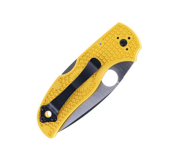 (Marking on Blade) Open Box/Returned Spyderco Native 5 Salt Yellow FRN Handle Folding Knife Magnacut Steel C41PYL5