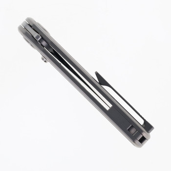 Critcal Strike Starfall Folding Knife Gray Titanium Handle LC200N Drop Point Plain Edge Sandblast Finish SL601-ST