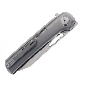 Critcal Strike Starfall Folding Knife Gray Titanium Handle LC200N Drop Point Plain Edge Sandblast Finish SL601-ST