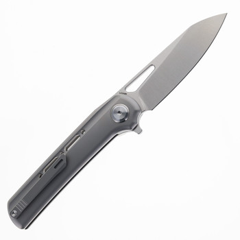 Critcal Strike Starfall Folding Knife Gray Titanium Handle LC200N Drop Point Plain Edge Sandblast Finish SL601-ST