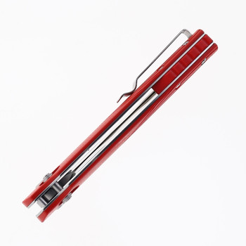 Critical Strike Folding Knife Red G10 Handlle VG-10 Drop Point Plain Edge Satin Finish X501-RD