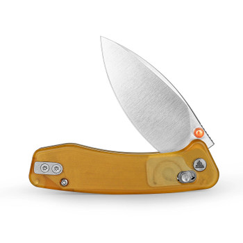 Trivisa Koala-YP Folding Knife Yellow Ultem Handle N690 Drop Point Plain Edge Satin Finish