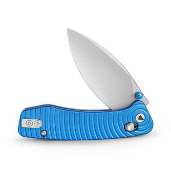 Trivisa Koala-LA Folding Knife Blue Aluminum Handle N690 Drop Point Plain Edge Satin Finish