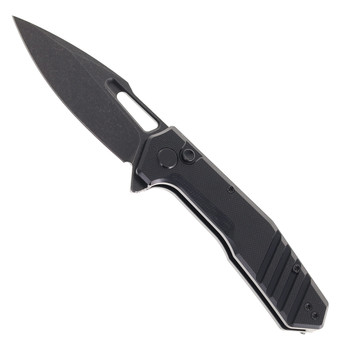 Critical Strike Rowdy Folding Knife Black G10 Handle VG-10 Drop Point Plain Edge Black Stonewash Finish B508-BKBW
