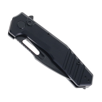 Critical Strike Rowdy Folding Knife Black G10 Handle VG-10 Drop Point Plain Edge Black Stonewash Finish B508-BKBW