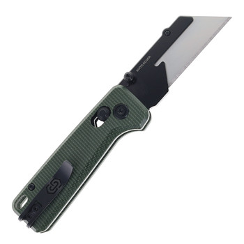 Critical Strike Bootlegger Folding Knife Army Green Micarta Handle 2CR13 Plain Edge Satin Finish X509-AG