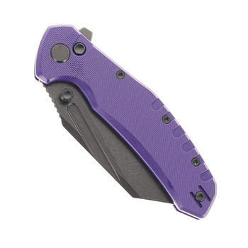 Critical Strike Shamu Folding Knife Purple G10 Handle VG-10 Plain Edge Black Stonewash Finish B510-PLBW