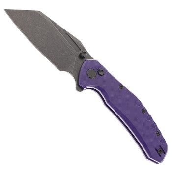 Critical Strike Shamu Folding Knife Purple G10 Handle VG-10 Plain Edge Black Stonewash Finish B510-PLBW