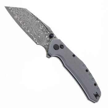 Critical Strike Shamu Folding Knife Gray G10 Handle Damascus Plain Edge B510-GRTM