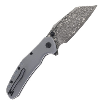 Critical Strike Shamu Folding Knife Gray G10 Handle Damascus Plain Edge B510-GRTM
