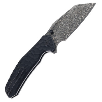 Critical Strike Shamu Folding Knife Black G10 Handle Damascus Plain Edge B510-BKTM