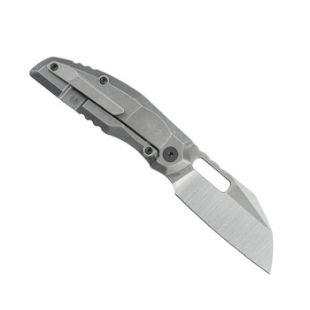 Molsect Decay Folding Knife Black Carbon Fiber/Titanium Handle S90V Plain Edge Stonewash/Belt Satin Finish MUC808DC