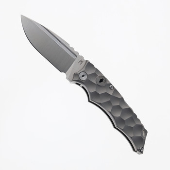 Midgards Messer Folding Knife Gray Titanium Handle 14C28N Drop Point Plain Edge Satin Finish MM-KEY-KNF-FLD