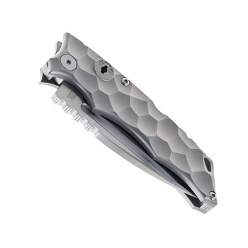 Midgards Messer Folding Knife Gray Titanium Handle 14C28N Drop Point Plain Edge Satin Finish MM-KEY-KNF-FLD