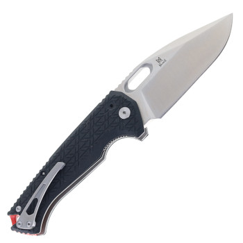 Midgards Messer Folding Knife Black G10 Handle 14C28N Drop Point Plain Edge Satin Finish MM-VRDO-DRP-FLD