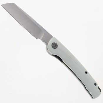 Open Box/Return Petrified Fish Scholar Pocket Knife Stonewashed 154CM Blade White G10 Handle PFE04-WW