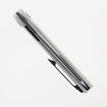 Open Box/Return Petrified Fish Scholar Pocket Knife Stonewashed 154CM Blade White G10 Handle PFE04-WW