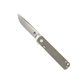 Cobratec Rook Folding Knife Black Titanium Handle Black Blade VG-10 Plain Edge Satin Finish CTROOKVG10STN