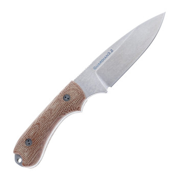 Bradford Knives Guardian 3.2 Fixed Blade Knife 3D Natual Micarta Handle MagnaCut Plain Edge Stonewash Finish 3.2S-104-MC