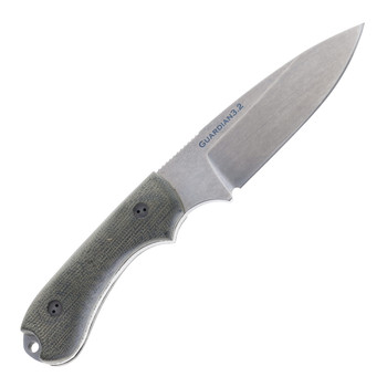 Bradford Knives Guardian 3.2 Fixed Blade Knife 3D OD Green Micarta Handle MagnaCut Plain Edge Stonewash Finish 3.2S-102-MC