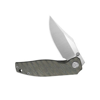 KB Classico Folding Knife Flame Titanium Handle M390 Clip Point Plain Edge Belt Satin Finish KB478B