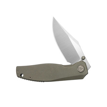 KB Classico Folding Knife Bronze Titanium Handle M390 Clip Point Plain Edge Belt Satin Finish KB478C