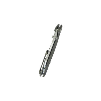 KB Nova Folding Knife Flame Titanium Handle M390 Reverse Tanto Plain Edge Belt Satin Finish KB495B