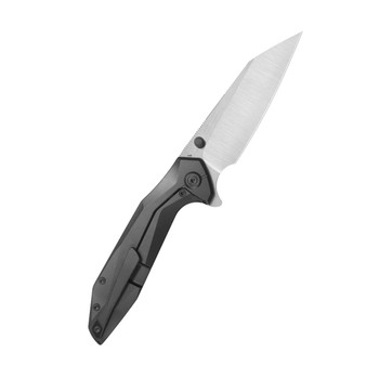 KB Nova Folding Knife DLC Black Titanium Handle M390 Reverse Tanto Plain Edge Belt Satin Finish KB495E