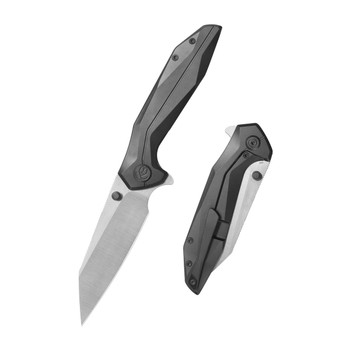 KB Nova Folding Knife DLC Black Titanium Handle M390 Reverse Tanto Plain Edge Belt Satin Finish KB495E
