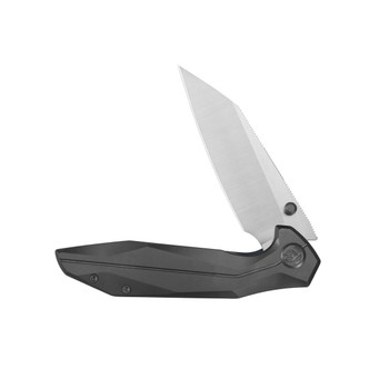 KB Nova Folding Knife DLC Black Titanium Handle M390 Reverse Tanto Plain Edge Belt Satin Finish KB495E