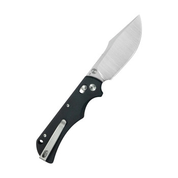 Kubey Iguana Folding Knife Black G10 Handle D2 Drop Point Plain Edge Satin Finish KU503A