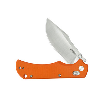 Kubey Iguana Folding Knife Orange G10 Handle D2 Drop Point Plain Edge Satin Finish KU503B