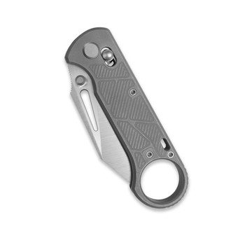 GEO Folding Knife Dark Titanium Handle M390 Drop Point Plain Hand Rubbed Satin Stonewash Blade GEO2511B